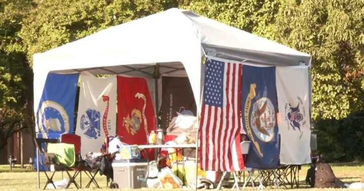 Veterans set up encampment in Downtown Memphis protesting presence of National Guard