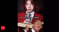 ‘No king, no god’: Young artist Earth to Eve aims at Donald Trump with a razor