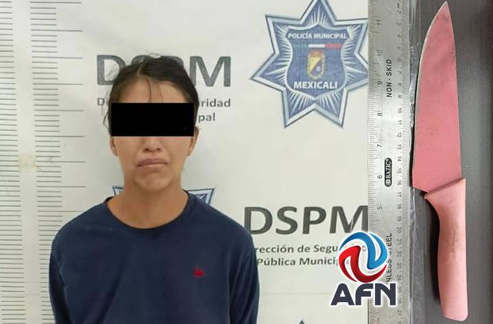 Mujer lesionó con un cuchillo al novio de su tía, en Mexicali