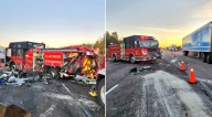 2 firefighters injured after tractor trailer crash on Highway 401