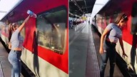 Woman cleans train window, then litters on tracks. Video sparks civic sense debate