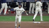 The Brewers had never hit a 3-run homer in their postseason history. And then they hit two