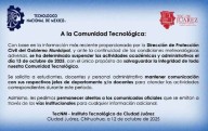 Suspende ITCJ clases mañana ante condiciones meteorológicas