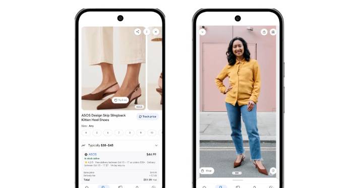 Google’s AI try-on imagines your feet in new shoes