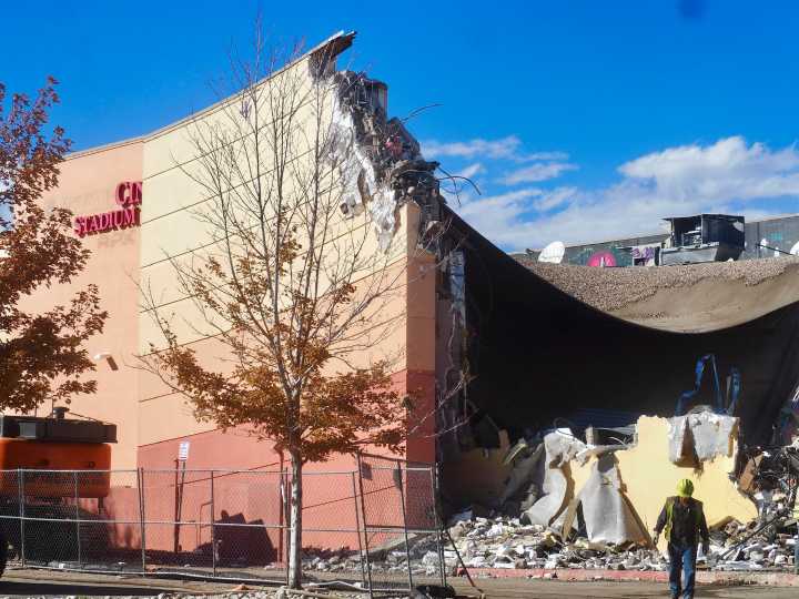 Movie theater along I-25 demolished for redevelopment