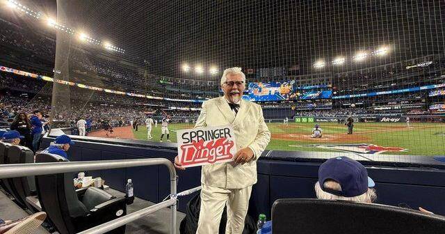 Was that Colonel Sanders behind home plate at the Blue Jays game?