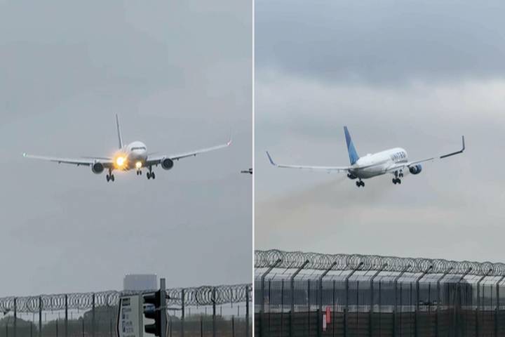 United Flight Aborts Landing at Last Possible Moment in Chilling Video