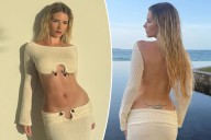 Lottie Moss shows off 'tramp stamp' tattoo in daring backless look