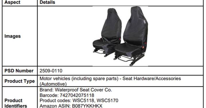 Waterproof car seat covers pulled from Amazon over airbag fears