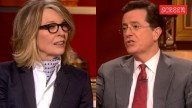 When Diane Keaton joked about suing Stephen Colbert for sexual assault because of a backstage hug: ‘I am bringing you up on charges’