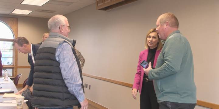 Iowa Governor Kim Reynolds meets with local leaders in Sioux County to discuss property tax reform