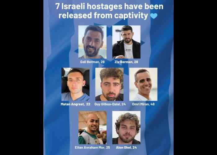 Seven hostages handed over to Israeli forces after two years in Hamas captivity