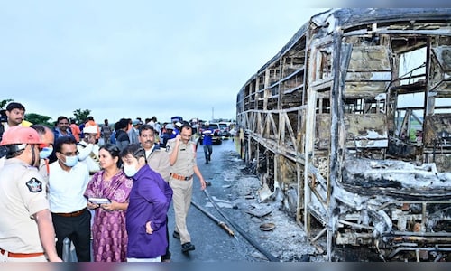 At least 19 people dead after private bus catches fire in Andhra Pradesh's Kurnool district