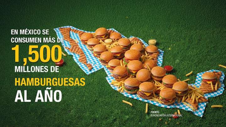 1,500 millones de hamburguesas consumidas al año en México