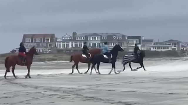 Good vibes: Horseback riders enjoy a fall day at Hampton Beach; Chester celebrates Halloween