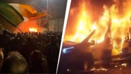 Police chopper hit with laser, protests in Ireland after 10