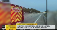 One person hospitalized after motorcycle crash in Unity Township
