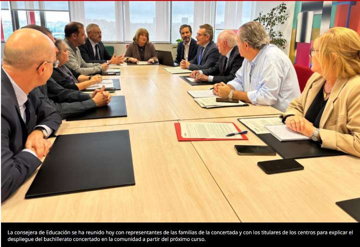 Educación explica a los interesados el modelo de concertación de Bachillerato que aplicará si hay presupuestos en 2026