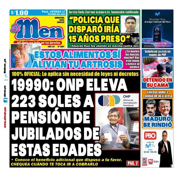 Portada Diario El Men (17/10/2025)