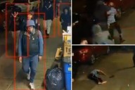 Unruly mob laughs as punk sucker-punches NYC bodega worker trying to keep them out of store: video