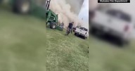 VIDEO: Grain bin elevator collapses in Illinois, sending workers fleeing
