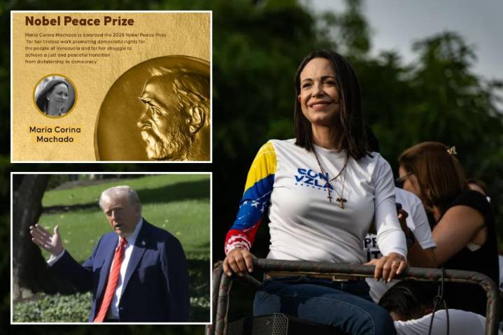 Nobel Peace Prize winner Maria Corina Machado dedicates it to Trump