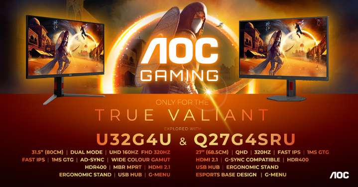 AOC Launches Dual Mode U32G4U And QHD Q27G4SRU Gaming Monitors In The Budget Segment