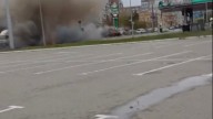 Moment Russian drone strikes near apartments in Ukraine