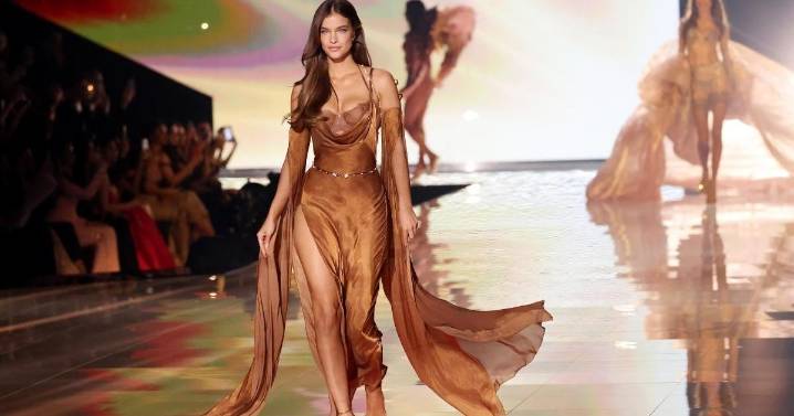 Barbara Palvin Delivers Best of Peekaboo Bra Trend & Drop-Down Back in VSFS Runway Dress