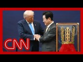Trump gifted golden crown by South Korea's leader