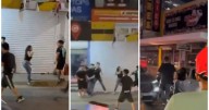 VIDEO: ¡Llovieron puños! Captan riña entre locatarios en la Plaza de la Tecnología en Monterrey