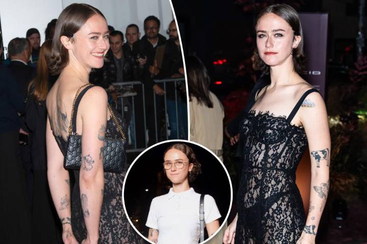 Ella Emhoff switches her signature style with sultry, see-through black lace dress for WSJ Innovator Awards in New York City