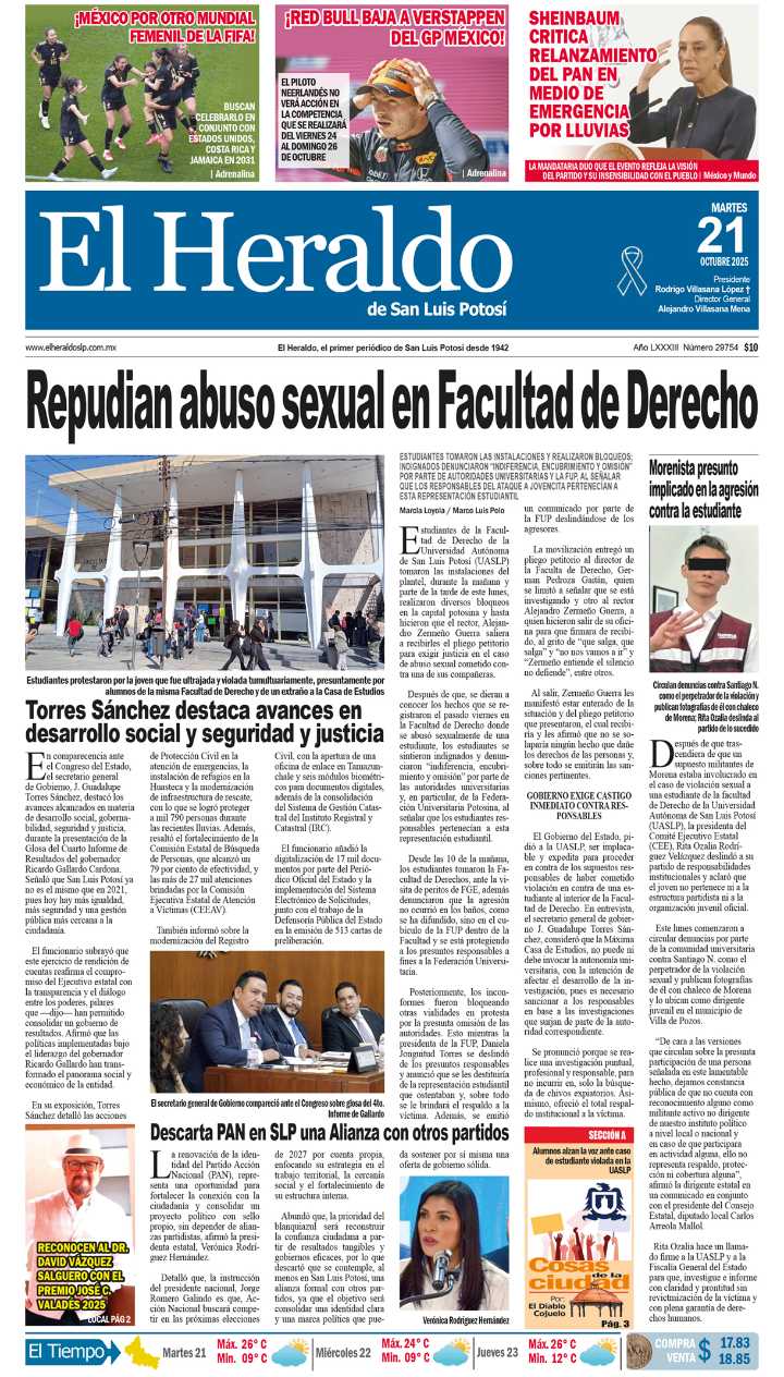 Edición impresa 21 de octubre de 2025