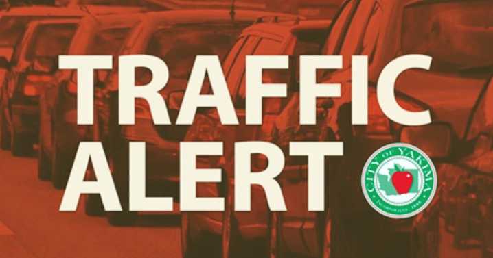 Lane reductions on South 16th Avenue in Yakima for water service repairs