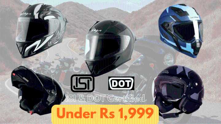 Top 5 ISI and DOT certified helmets under ₹1,999