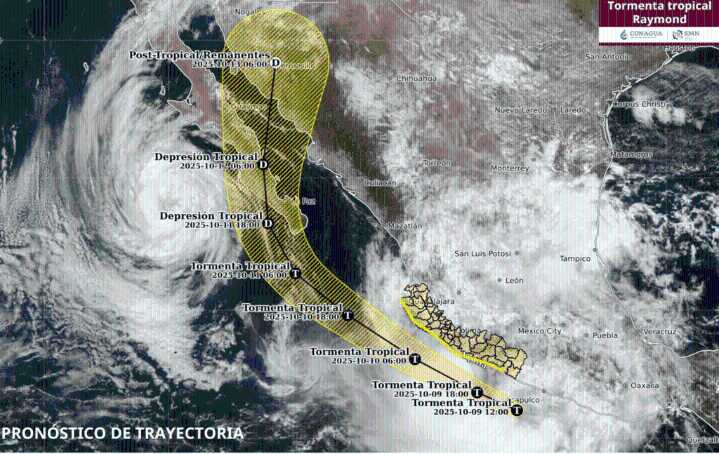 “Raymond” se degrada a depresión tropical antes de impactar México