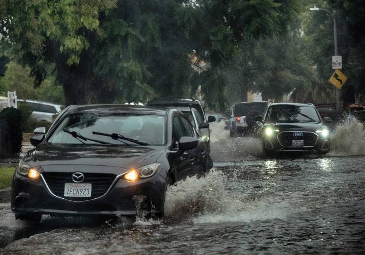 Rare October storm brings heavy rain and threat of mudslides to Southern California