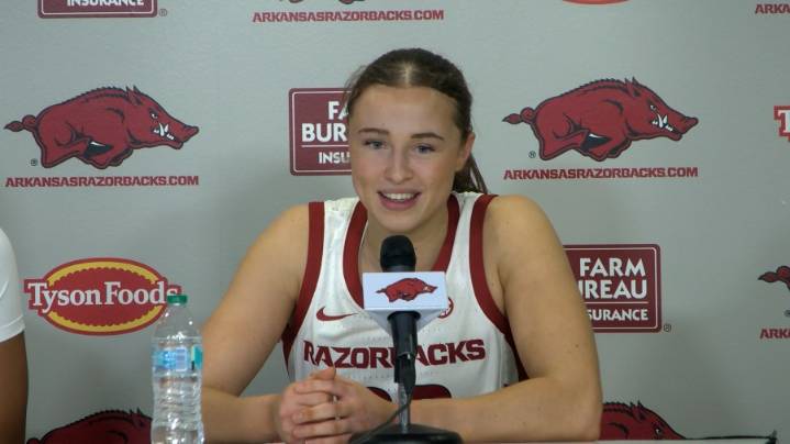 WATCH: Arkansas women's basketball guards Bonnie Deas & Taleyah Jones on winning exhibition vs. UAFS