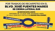 ¡Toma precauciones! Emiten alerta vial por trabajos de recarpeteo en la avenida Fuentes Mares