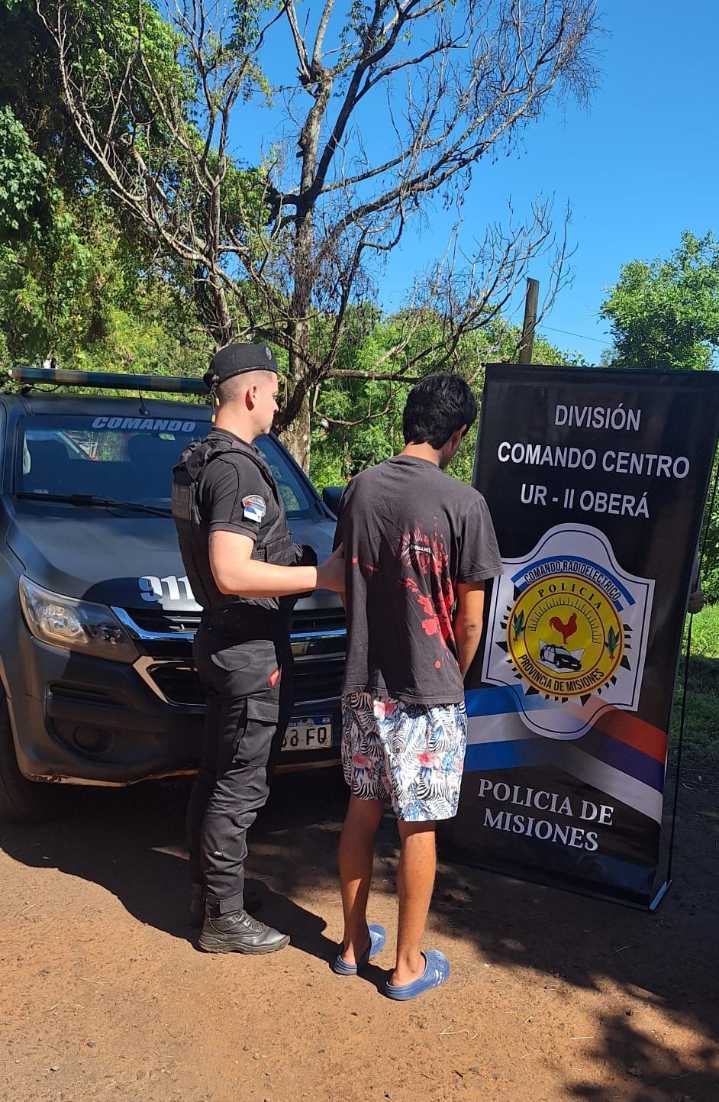 Detuvieron a un vándalo que destruyó luminarias y mobiliario público en Oberá