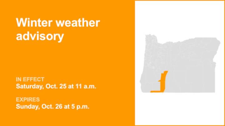 Winter weather advisory issued by the NWS for Saturday and Sunday