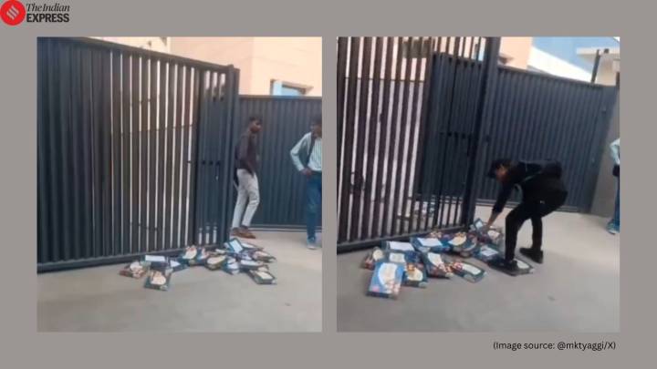 Employees reject soan papdi as Diwali gift, throw boxes at company’s gate in viral video: ‘Not professional’