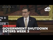 FULL: House Speaker Mike Johnson speaks as government shutdown enters week 3