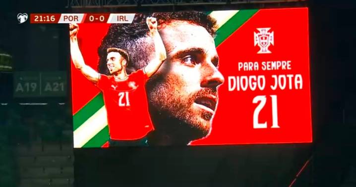El emotivo homenaje de Portugal a Diogo Jota en las Eliminatorias europeas