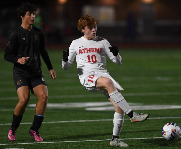 Photos of Troy Athens vs. Ann Arbor Huron in D1 boys soccer state semifinal action