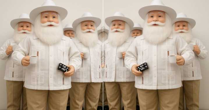 Santa Claus se pone la guayabera y toma café en Miami: Muñeco cubano enloquece las redes