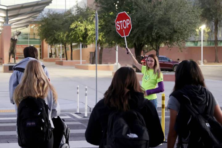 Arbor View High moms volunteer as crossing guards