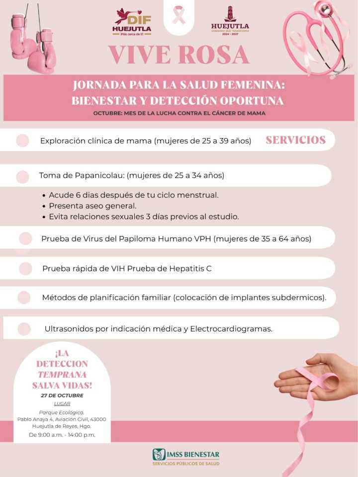 DIF Huejutla impulsa “Jornada para la salud femenina: Bienestar y detección oportuna”