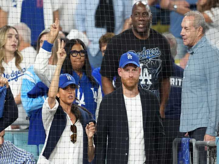 Meghan Markle, Prince Harry at Dodgers’ World Series game