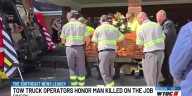 Tow truck drivers travel hundreds of miles to honor fallen comrade in Rincon